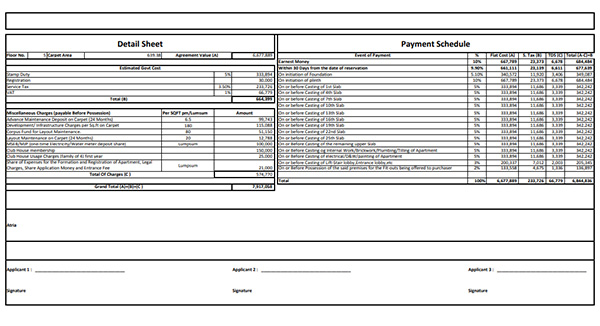Rohan Adira Thane Project Costing Plan